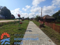 В с. Архангельское завешен ремонт тротуаров в рамках регионального проекта "Комфортный край"