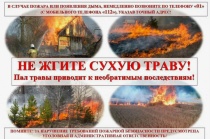 Не жгите сухую траву!
