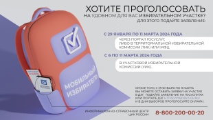 29 января открылась возможность подать заявление на голосование по месту фактического нахождения